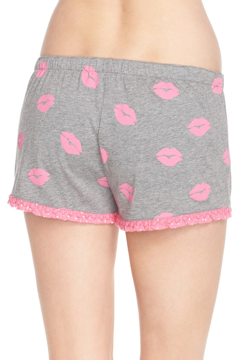 Print Lounge Shorts, Alternate, color, HEATHER GREY LIPS