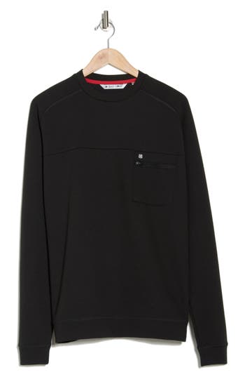 Black Clover Crue Long Sleeve Golf Shirt In White Clover Black