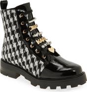 KARL LAGERFELD PARIS Maple Tweed Combat Boot