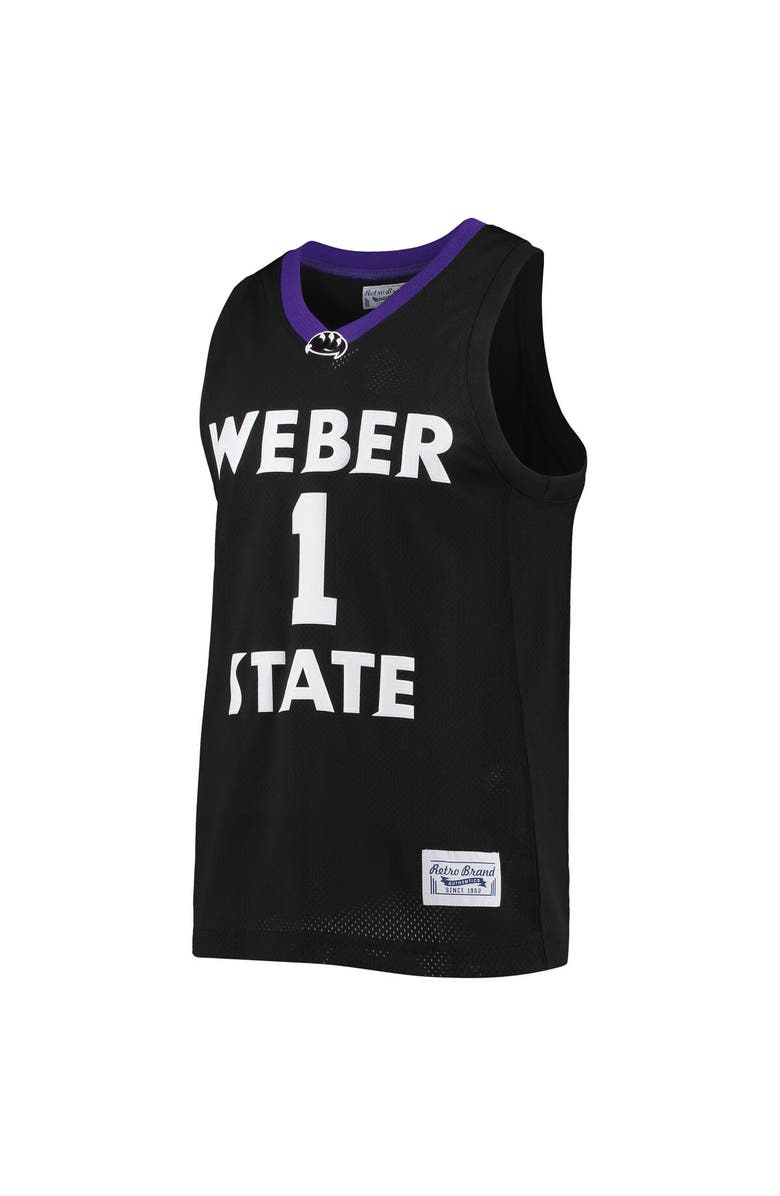 Retro Brand Men's Original Retro Brand Damian Lillard Black Weber State Wildcats Alumni Commemorative Classic Basketball Jersey, Alternate, color, 