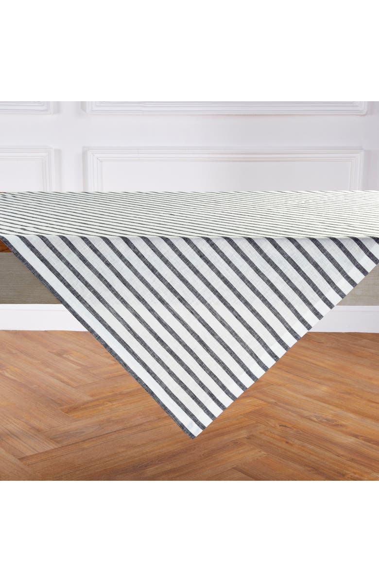 Solino Home Linen Table Throw - Madison Stripe, 52" x 52", 52" x 52", Alternate, color, 
