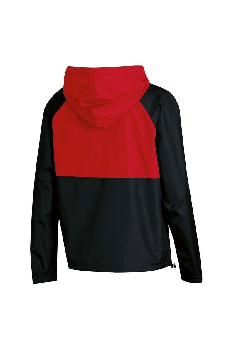 Champion Women's Champion Black Cincinnati Bearcats Colorblocked Packable Raglan Half-Zip Hoodie Jacket, Alternate, color, 