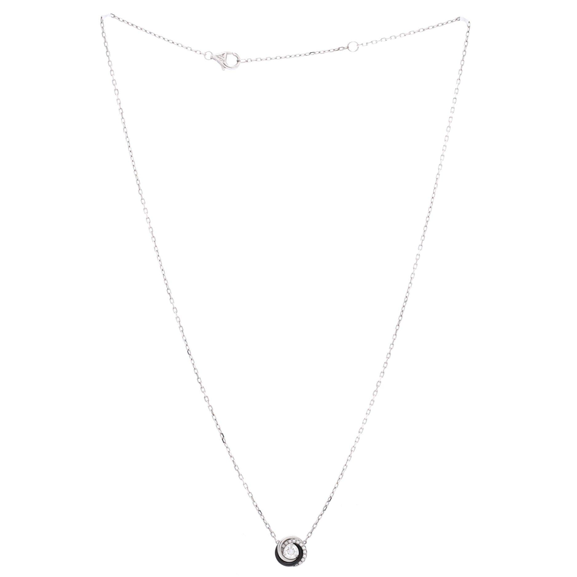 Trinity Diamond Pendant Necklace 18K White Gold with Diamonds and Ceramic, Alternate, color, Metallic Gold