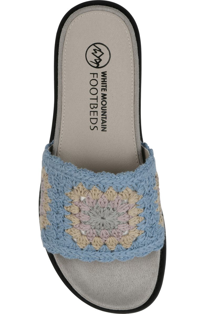 CLIFFS BY WHITE MOUNTAIN Maxim Slide Sandal, Alternate, color, Dusty Teal Lavender Fabric