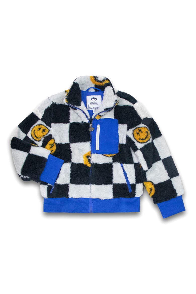 Kids' Woodland Fleece Jacket, Main, color, KEEP SMILING CHECK