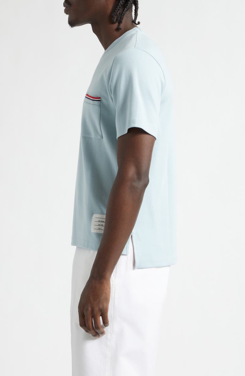 Thom Browne RWB Cotton Pocket T-Shirt, Alternate, color, Light Blue