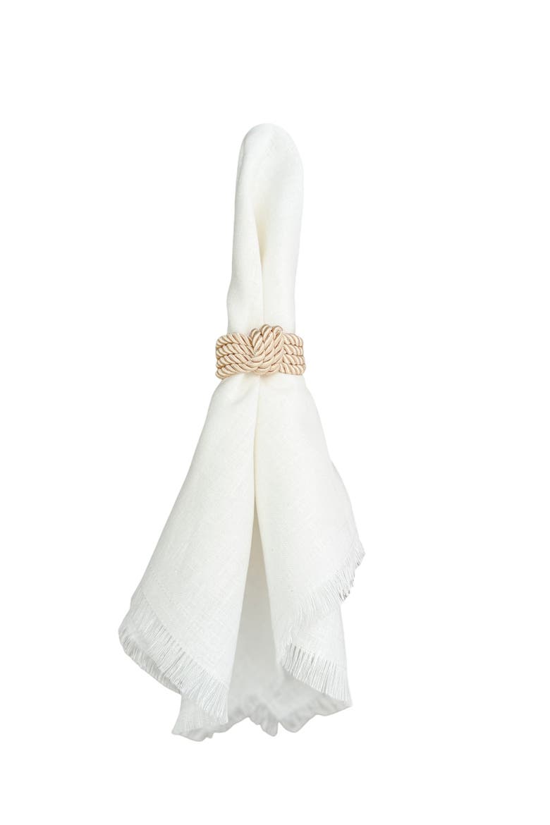 Nautical Rope Napkin Rings- Set of 4, Main, color, Champagne Beige