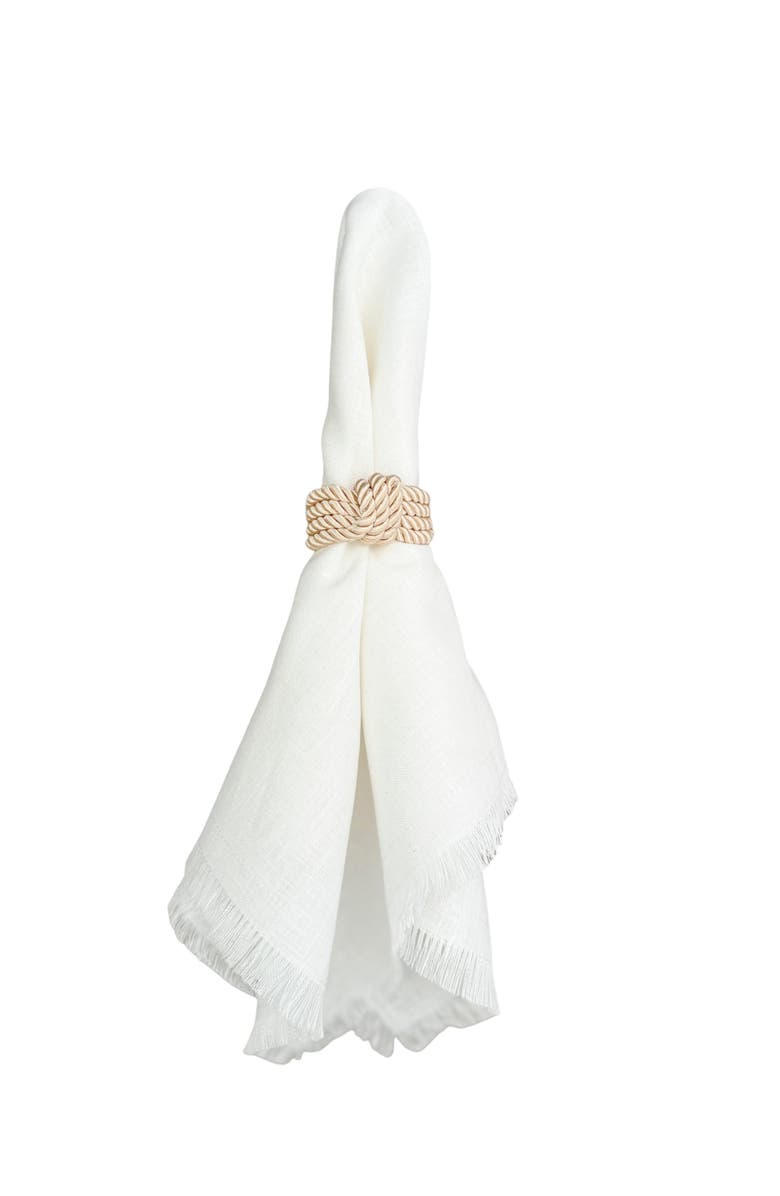 Anaya Nautical Rope Napkin Rings- Set of 4, Main, color, Champagne Beige
