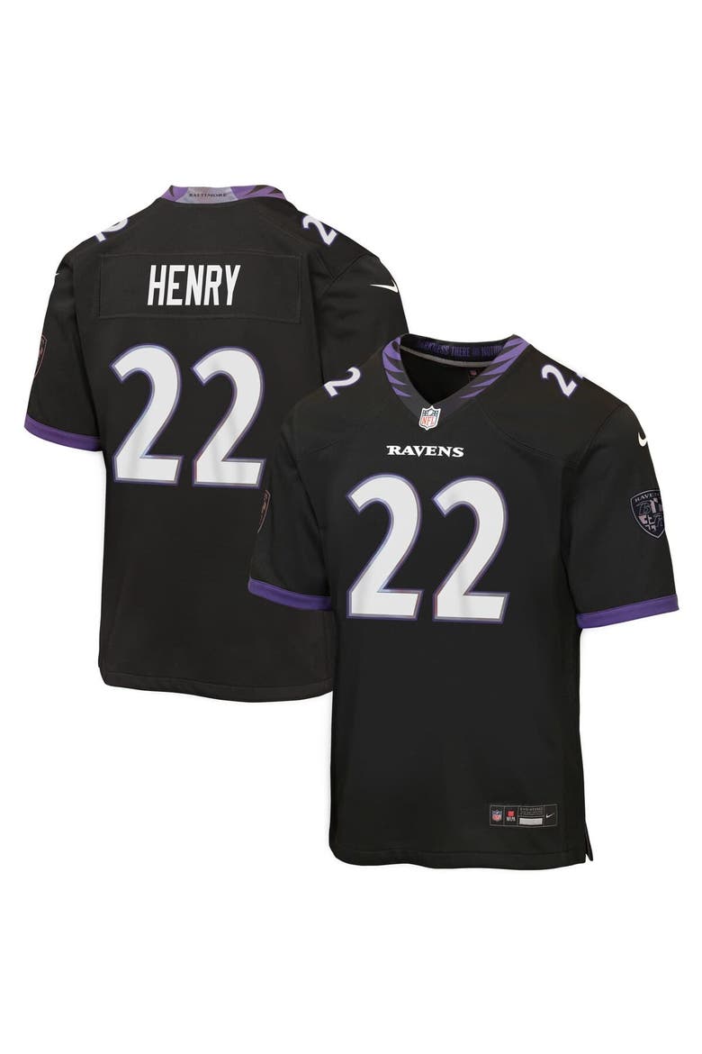 Youth Nike Derrick Henry Black Baltimore Ravens Alternate Game Jersey, Main, color, Black