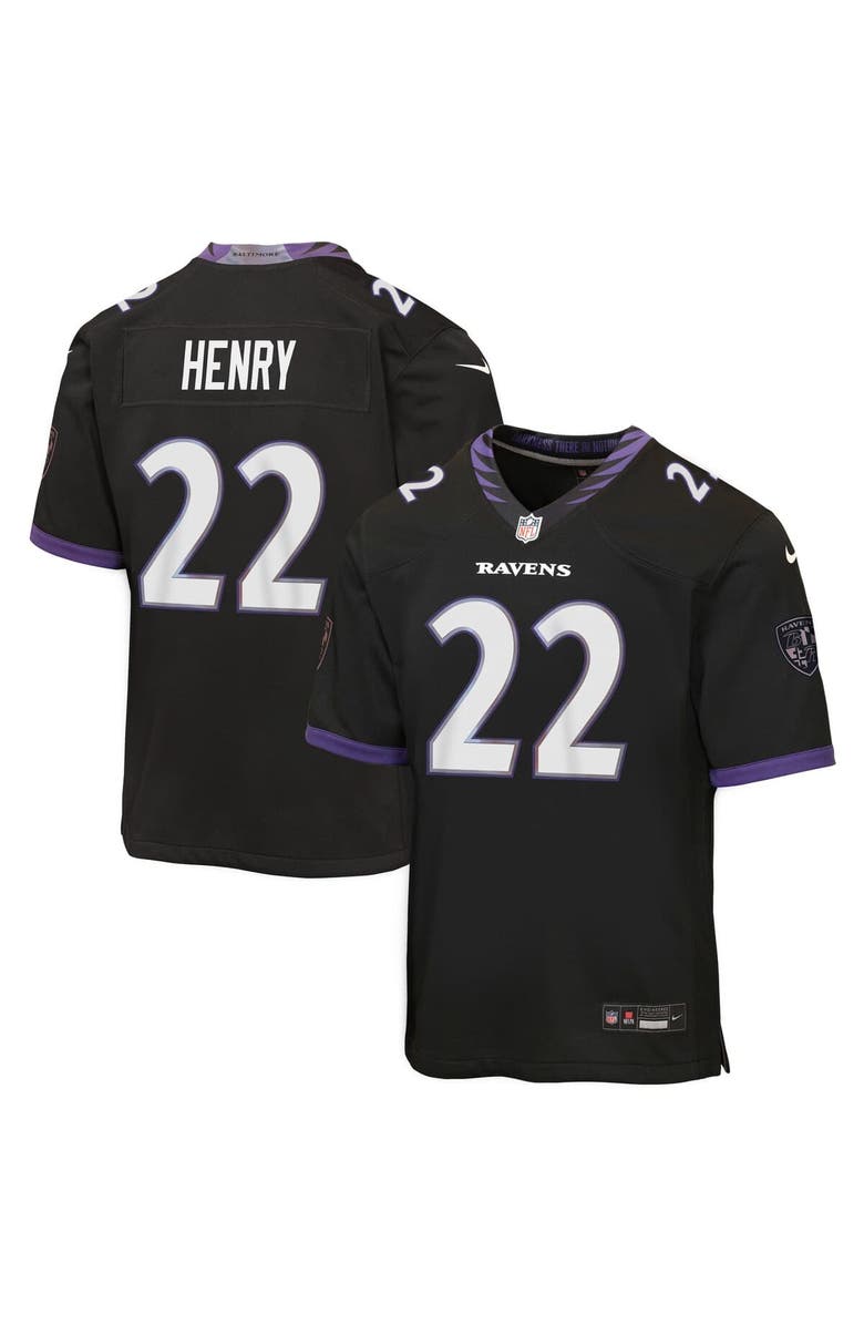 Nike Youth Nike Derrick Henry Black Baltimore Ravens Alternate Game Jersey, Main, color, Black