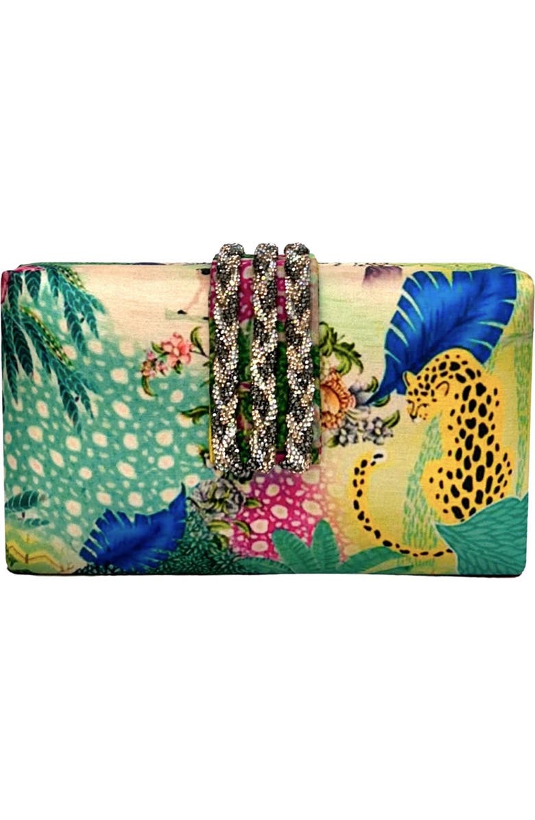 Simitri Printed Braid Clutch, Main, color, Faerie Green