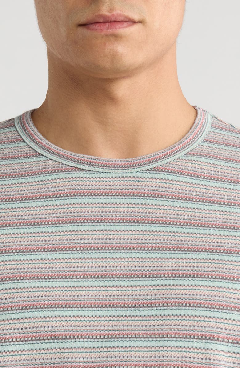 Marine Layer Signature Jacquard Stripe T-Shirt, Alternate, color, Pink/ Aqua Multi
