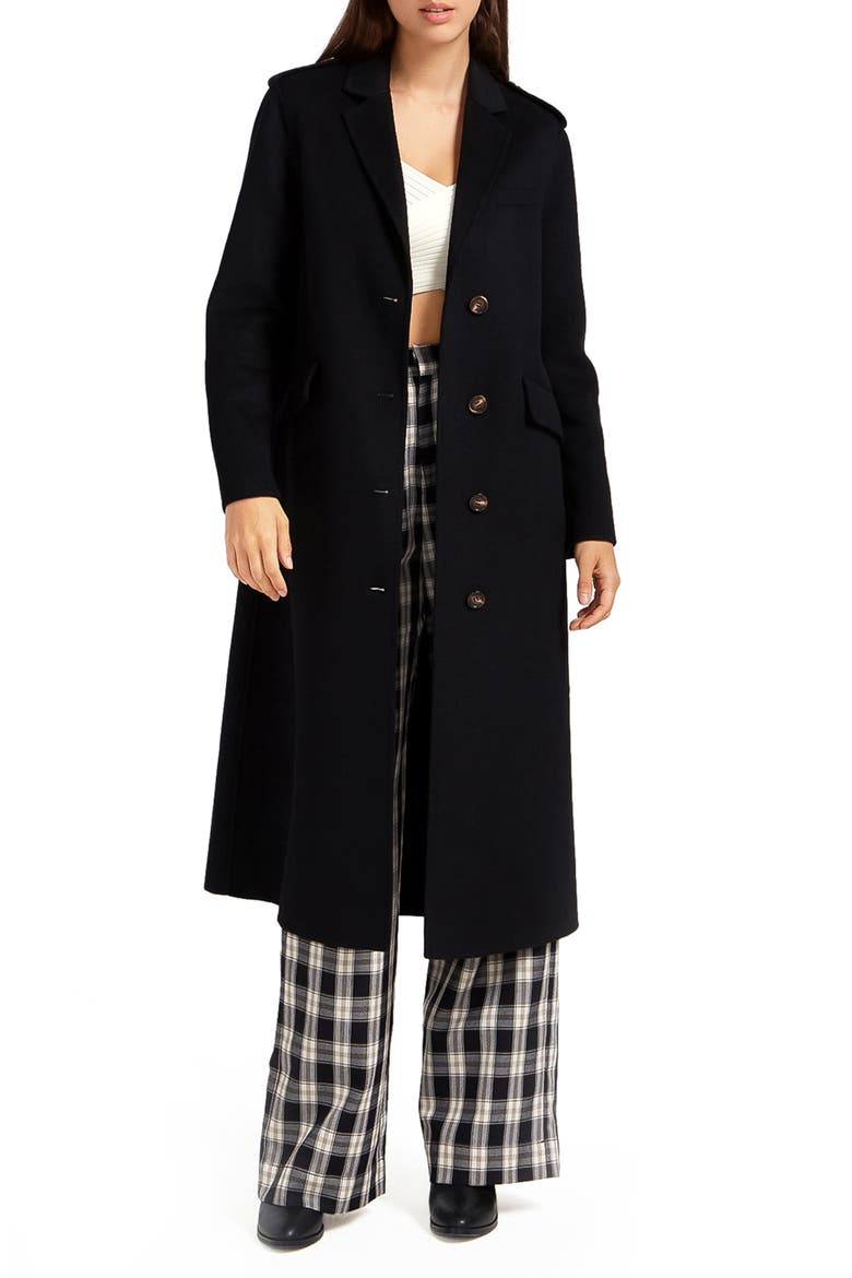 Tainted Love Wool Blend Coat, Main, color, BLACK