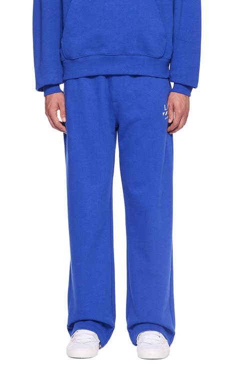 Diagonal Stripe Logo Cotton French Terry Sweatpants