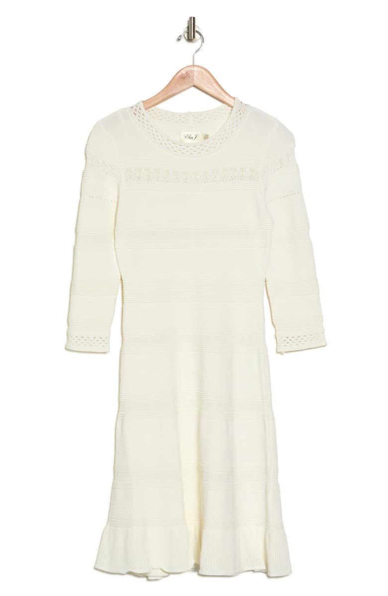 Eliza J Textured Fit & Flare Dress, Main, color,