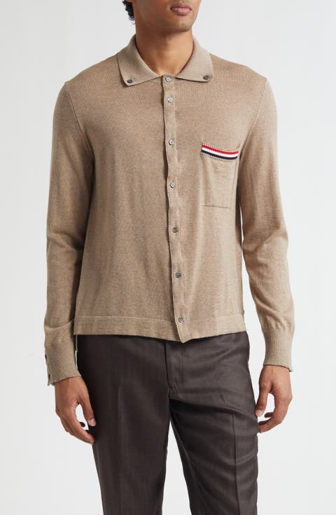 Virgin Wool Button-Down Cardigan