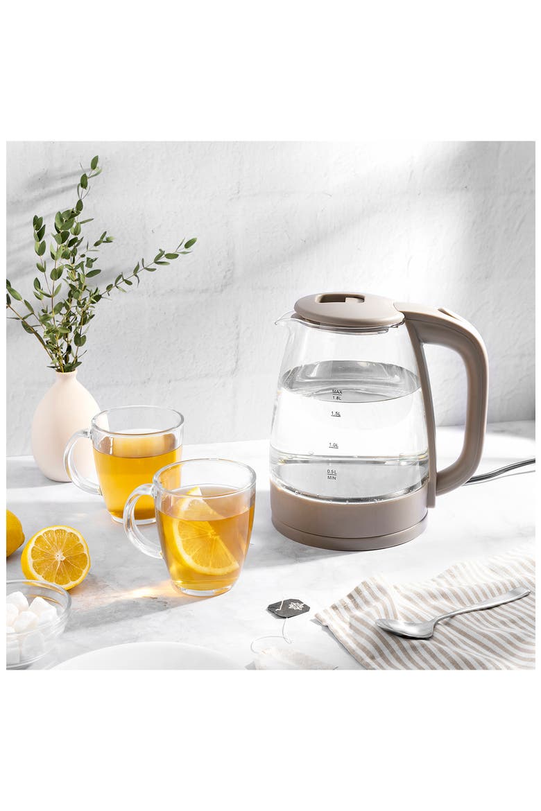 Glass Electric Kettle, Alternate, color, PEPPERCORN
