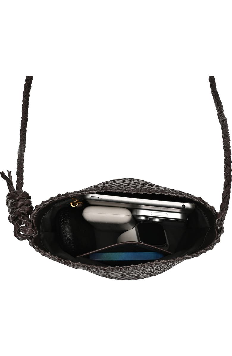 OLD TREND Reed Genuine Leather Woven Barrel Crossbody Bag, Alternate, color, Grey