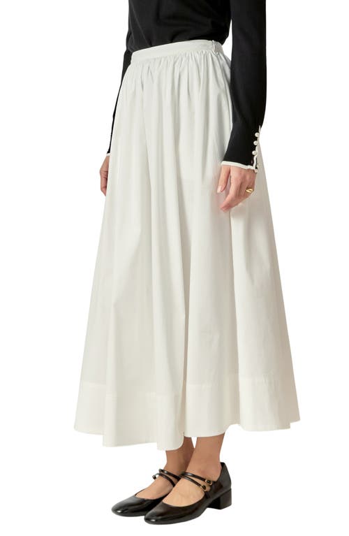 English Factory A-line Cotton Blend Skirt In White