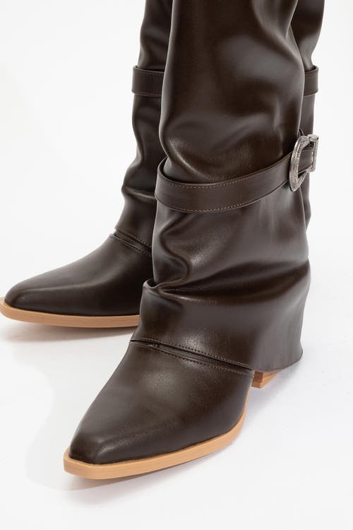 Prologue Shoes Okus Buckle Block Heel Boot In Multi