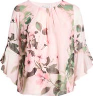 KASPER Print Flutter Sleeve Top