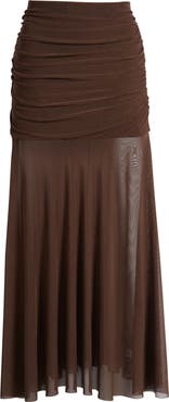 Open Edit Mesh Maxi Skirt