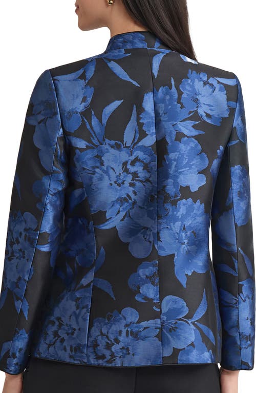 Kasper Plus Size Floral-jacquard Jacket In Black