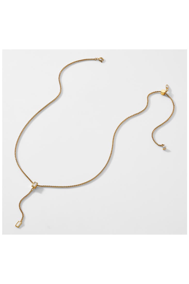 Entwine Cubic Zirconia Y-Necklace, Alternate, color, GOLD