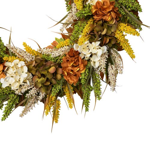 Northlight Hydrangea Artificial Fall Harvest Twig Wreath In Multi