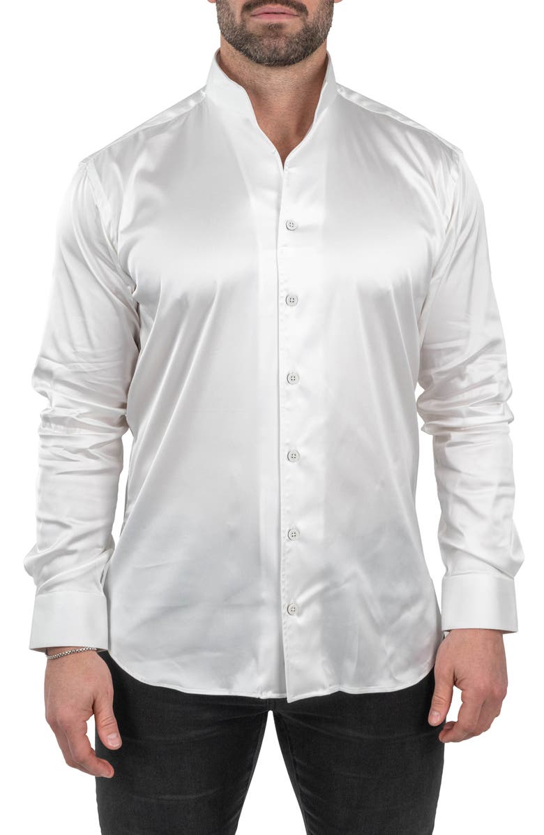 Maceoo Ceremony Prince Button-Up Shirt, Main, color, White