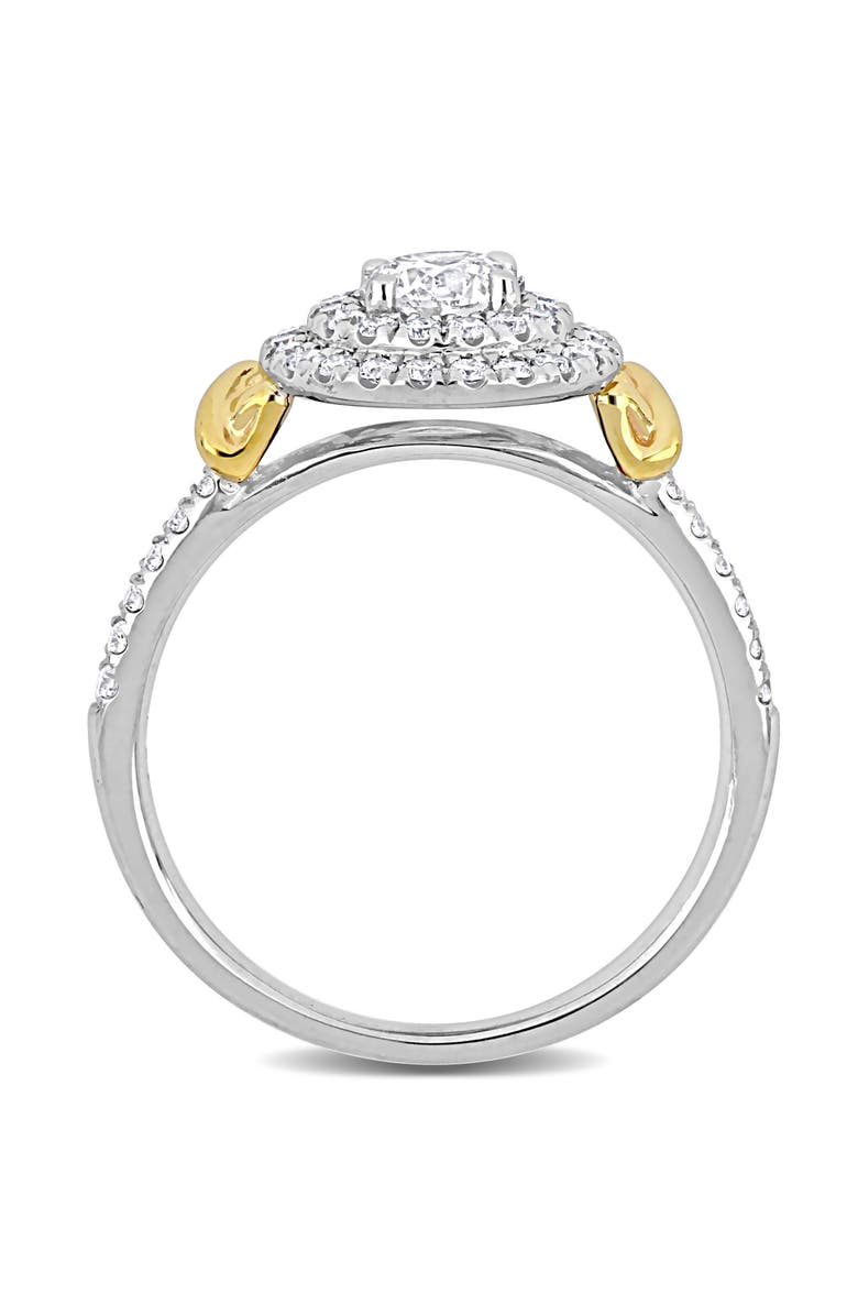 Julianna B. Diamond Halo Ring 14k Two-Tone Gold, Alternate, color, White Gold