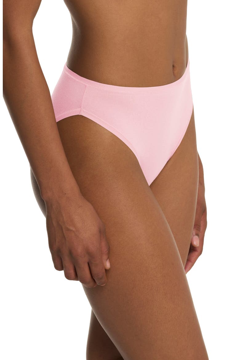Bliss Bare Cotton High Cut Briefs, Alternate, color, PRFCT PINK
