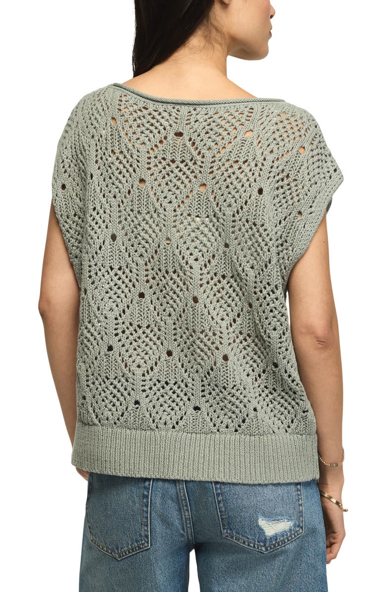 Lucky Brand Open Stitch Sweater, Alternate, color, Chinois Green
