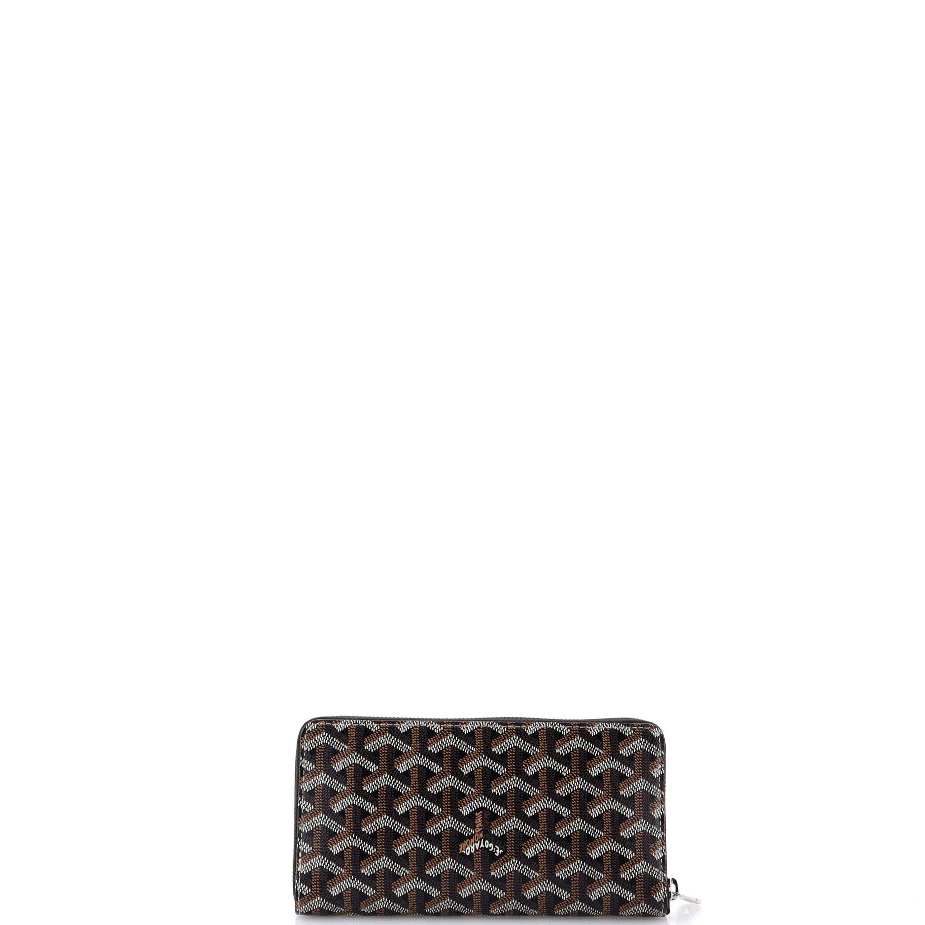 Matignon Zip Wallet Coated Canvas with Leather, Alternate, color, Brown