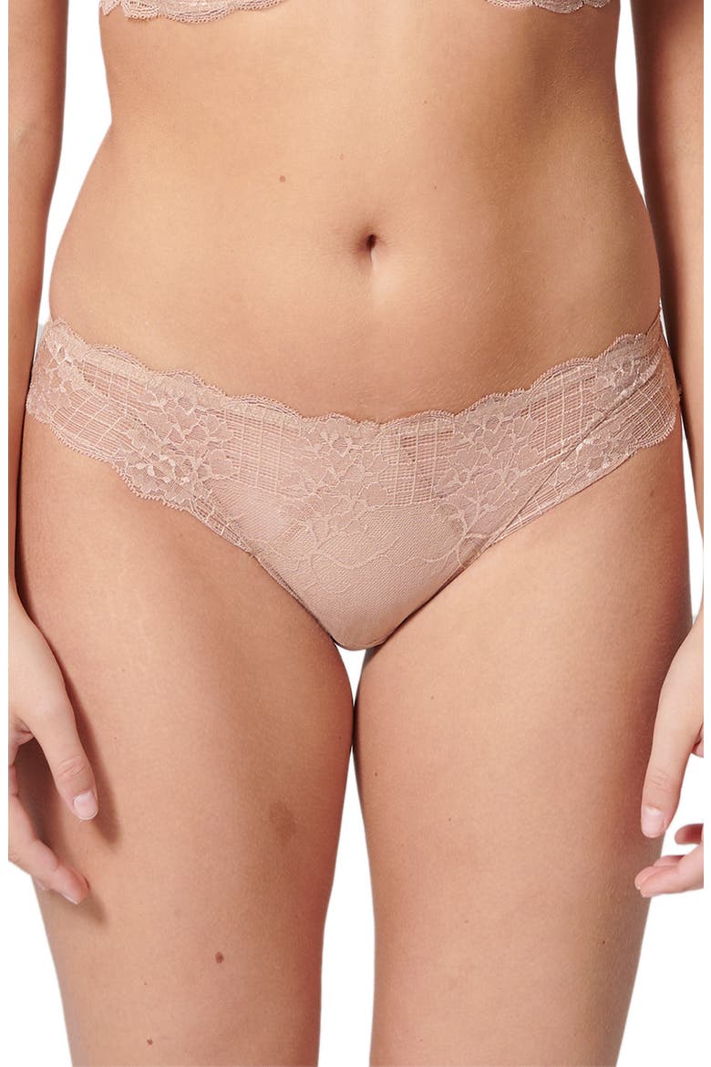 Reve Lace Bikini Cut Briefs, Main, color, BEIGE