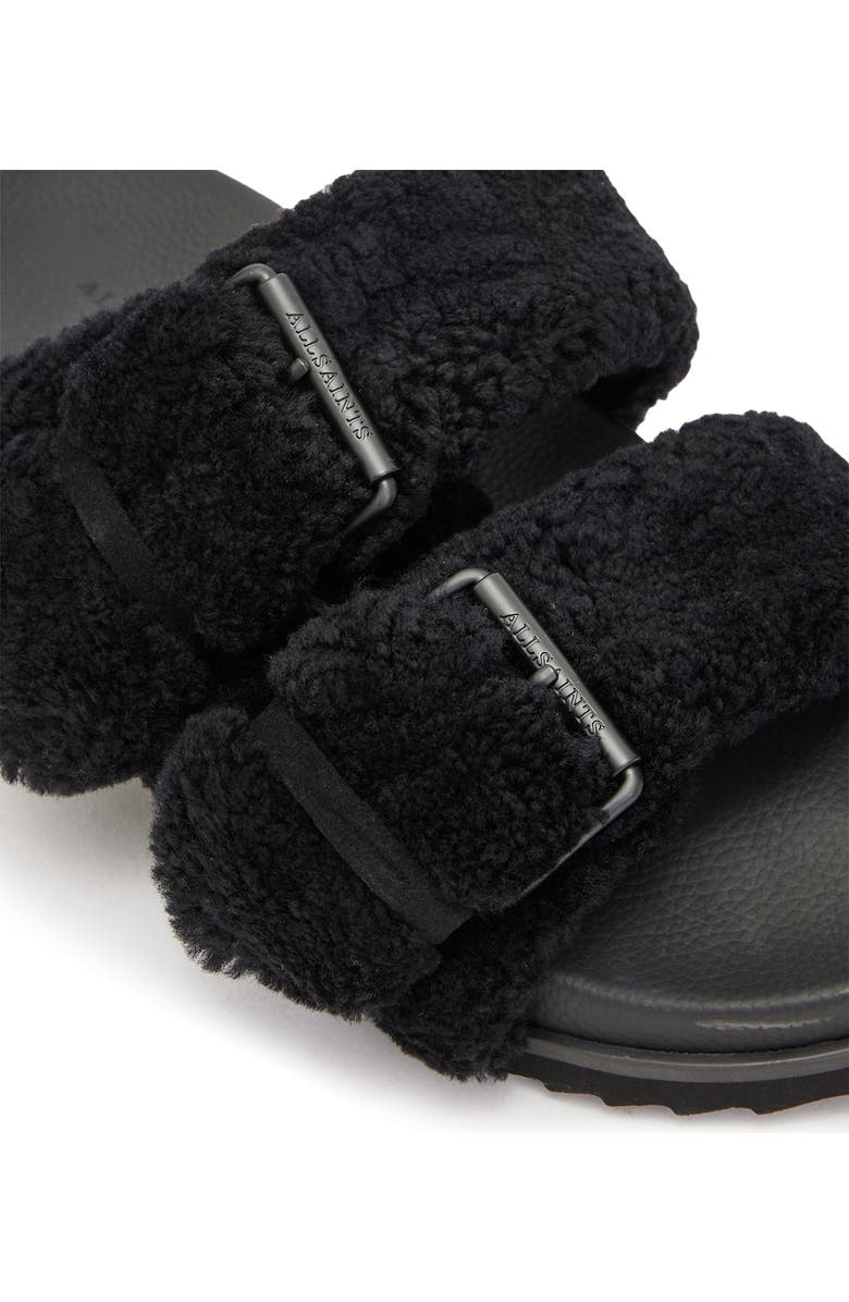 AllSaints Sian Genuine Shearling Sandal, Alternate, color,