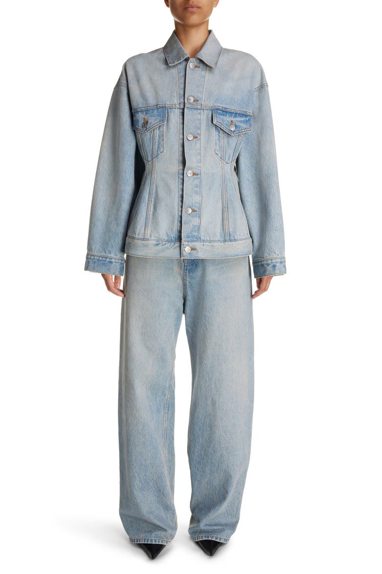 Hourglass Denim Jacket, Main, color, LIGHT INDIGO/ MADDER