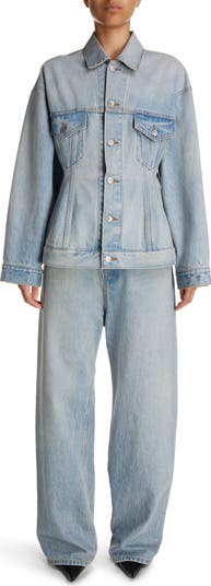 【関税&送料込】Balenciaga Dark Blue Denim Hourglass Jacket BALENCIAGA | Hourglass Denim Jacket | Women | Lane Crawford