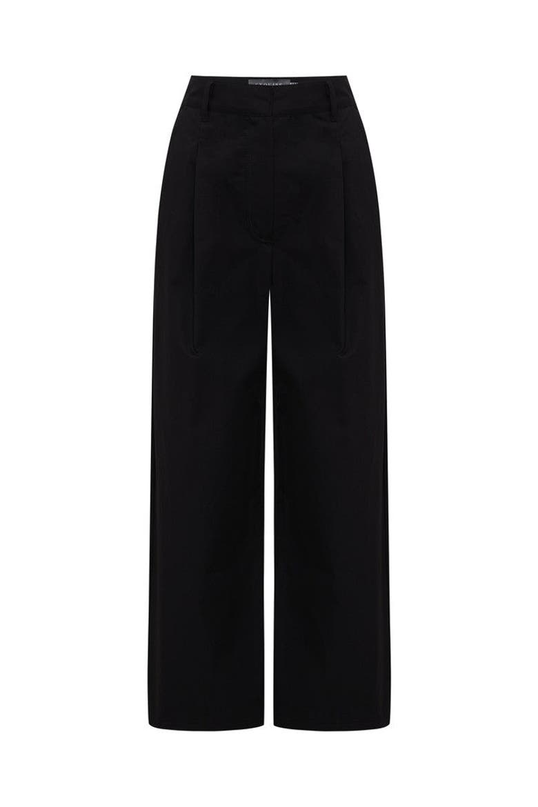 Elsie Polished Flowing Trousers, Alternate, color, BLACK
