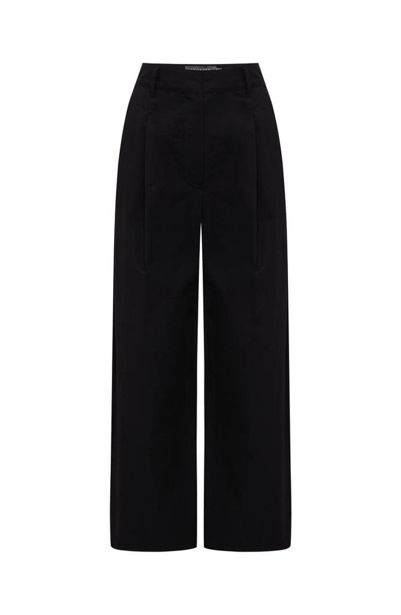 Exquise Elsie Polished Flowing Trousers, Alternate, color, Black