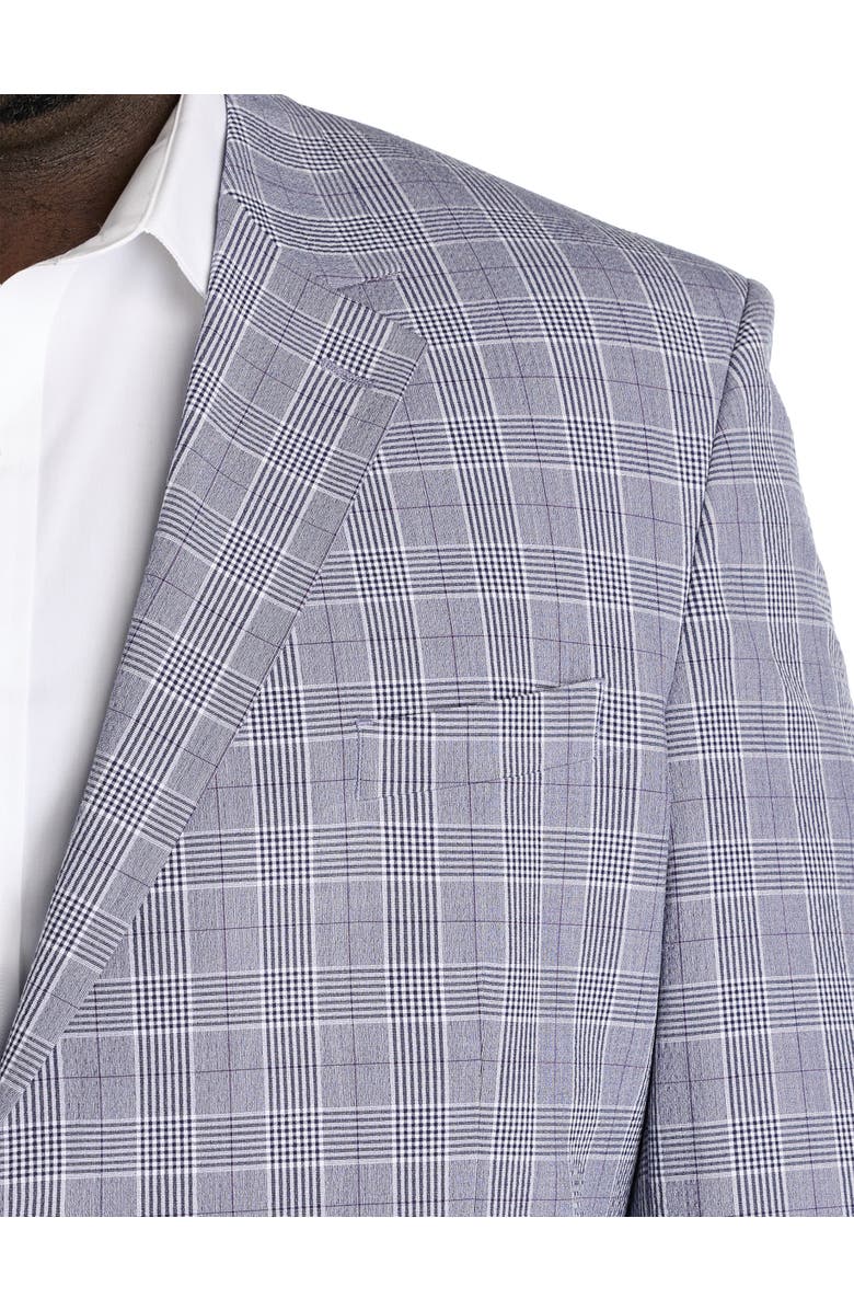 Oak Hill by DXL Big & Tall  Seersucker Plaid Sport Coat, Alternate, color, Navy