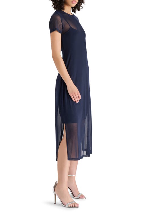 Steve Madden Mesh T-shirt Dress In Marine