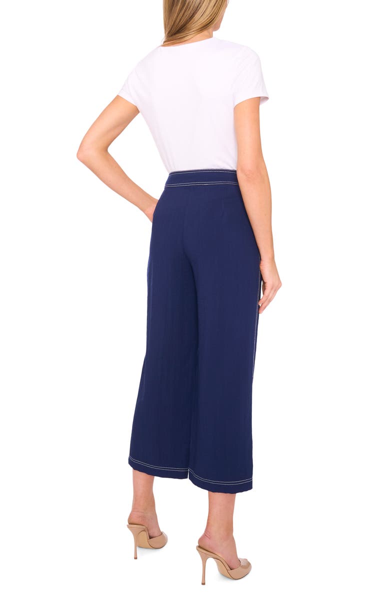 Halogen<sup>®</sup> Contrast Stitch Crop Straight Leg Pants, Alternate, color, Twilight Blue