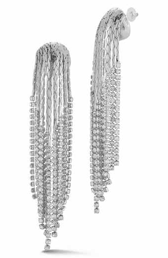 Cubic Zirconia Fringe Drop Earrings