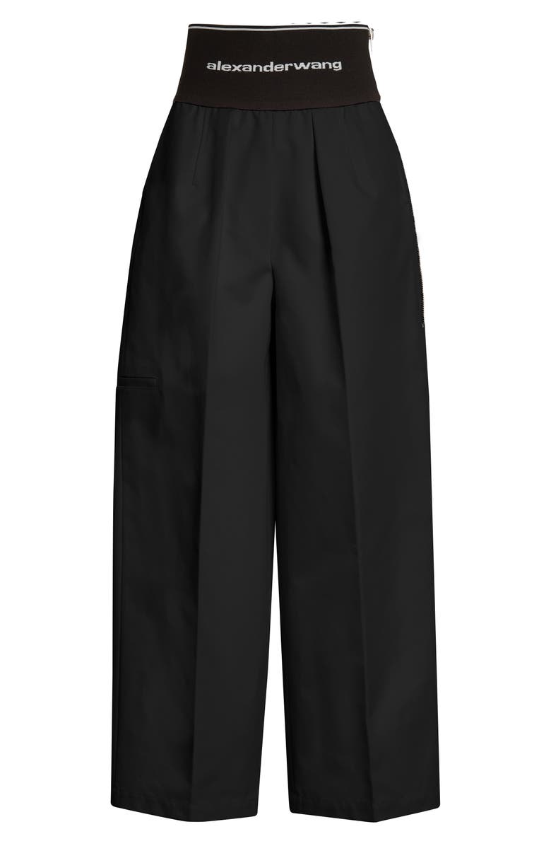 Alexander Wang Carrot High Waist Logo Pants, Alternate, color, 