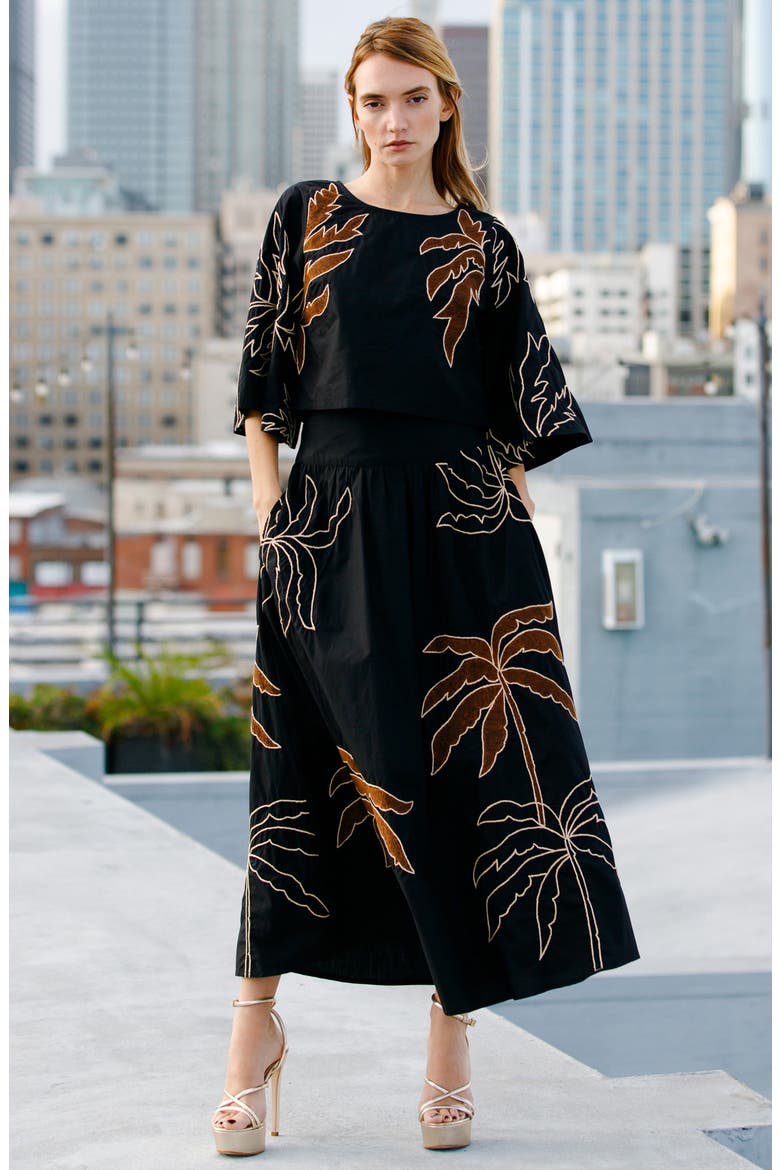 Nuri Maxi Skirt, Alternate, color, BLACK/ BROWN