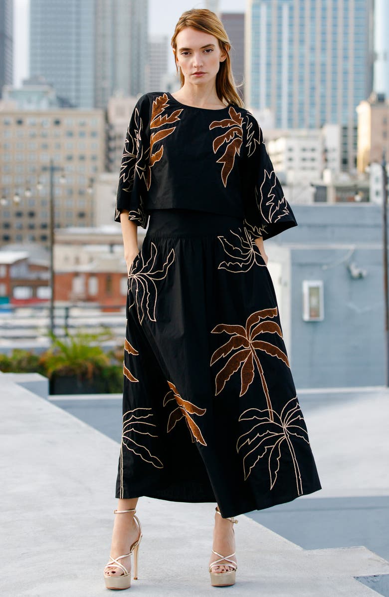 CIEBON Nuri Maxi Skirt, Alternate, color, Black/ Brown