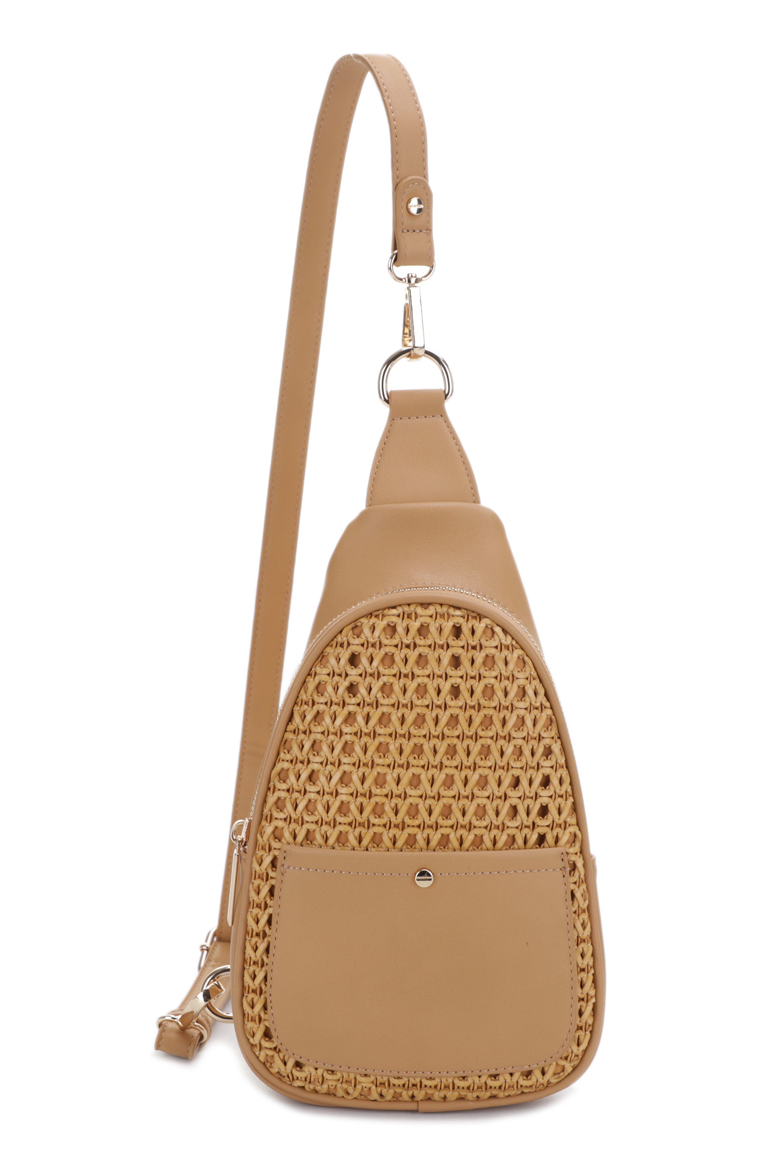 Mali + Lili Gwen Rattan Sling Crossbody Bag, Main, color, 