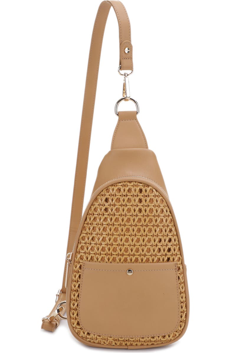 Mali + Lili Gwen Rattan Sling Crossbody Bag, Main, color,