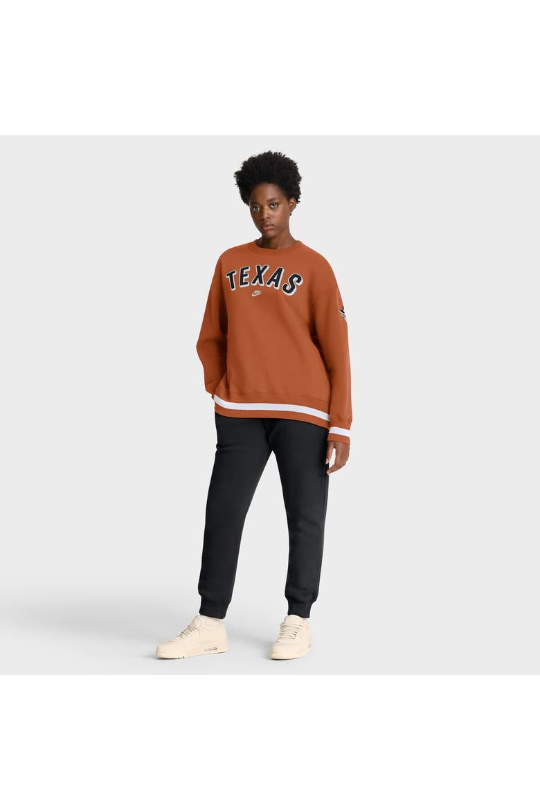 Women's Nike Texas Orange Texas Longhorns Oversized Legacy Phoenix Sweatshirt, Alternate, color, Burnt Orange